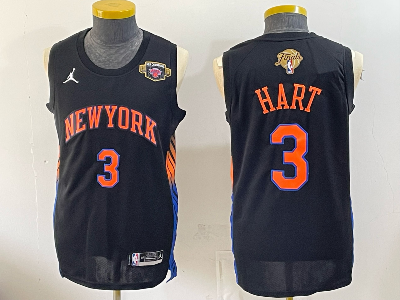 Men New York Knicks #3 Hart black 2026 Nike NBA jersey 062503